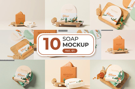 Debossed soap mockup vol. 01