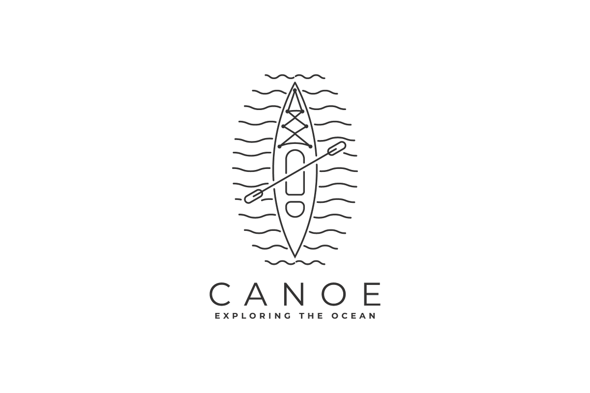 canoe line art minimalist icon logo, a Branding & Logo Template by PrastHF (Photo 1 of 2)