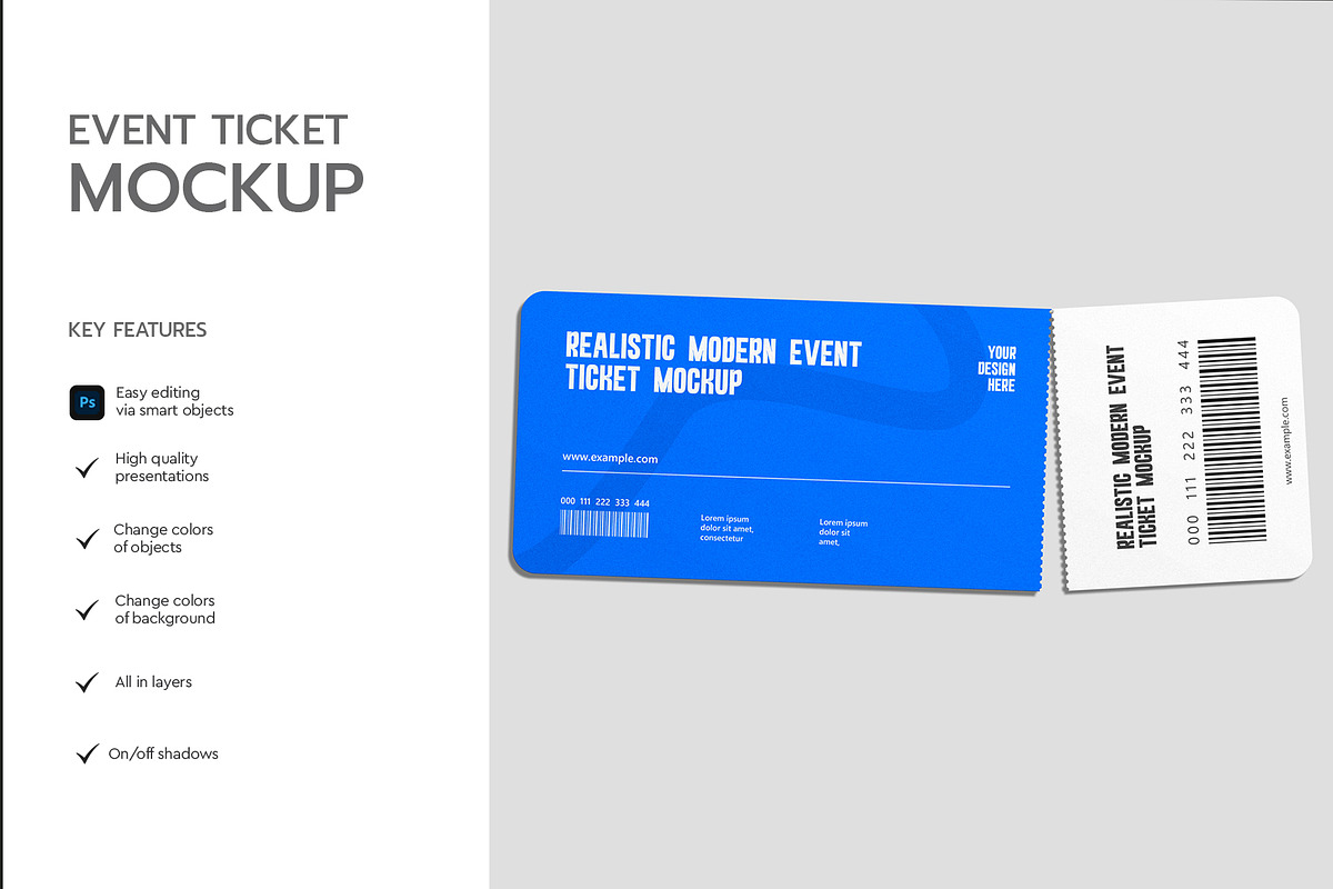 Modern Event Ticket Mockup