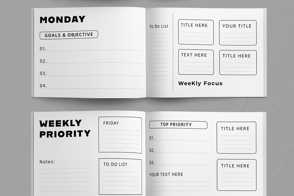 Weekly Planner Template Layout, a Stationery Template by ContestDesign (Photo 4 of 5)
