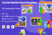 Social Media Monetization 3D Pack, an Object 3D Model by novia99design (Thumbnail 1 of 6)