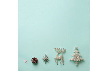 Festive silver deer stars firtree stock photo containing merry and creative, a Holiday Photo by Enjoy Photo