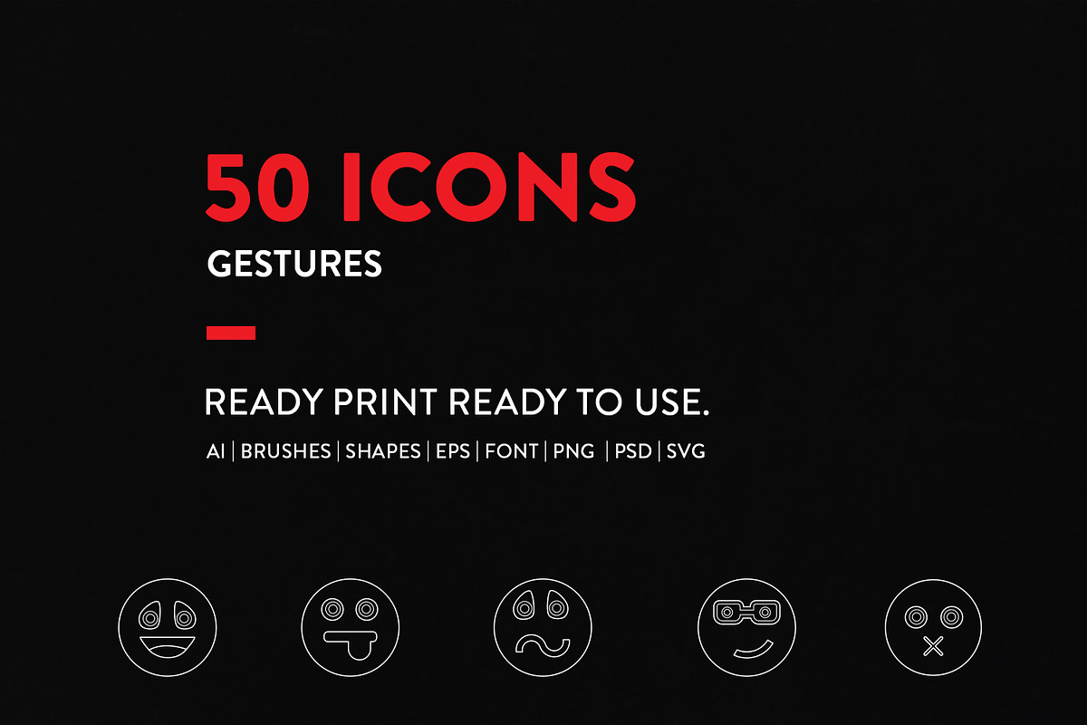 Line Icons Emoji-Hand Gesture Set, an Outline Icon by Jumbo Icons (Photo 2 of 4)