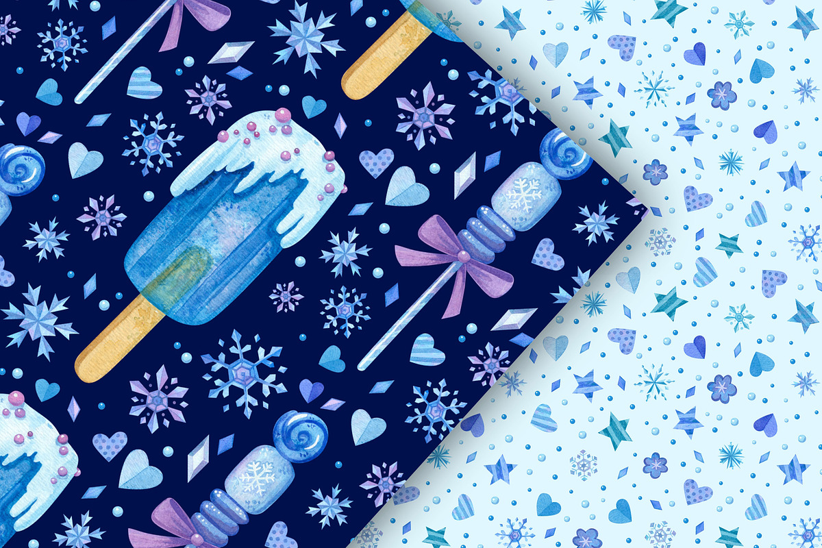 Frozen Sweets Clipart & Patterns, a Decorative Illustration by Valin Malin (Photo 9 of 13)