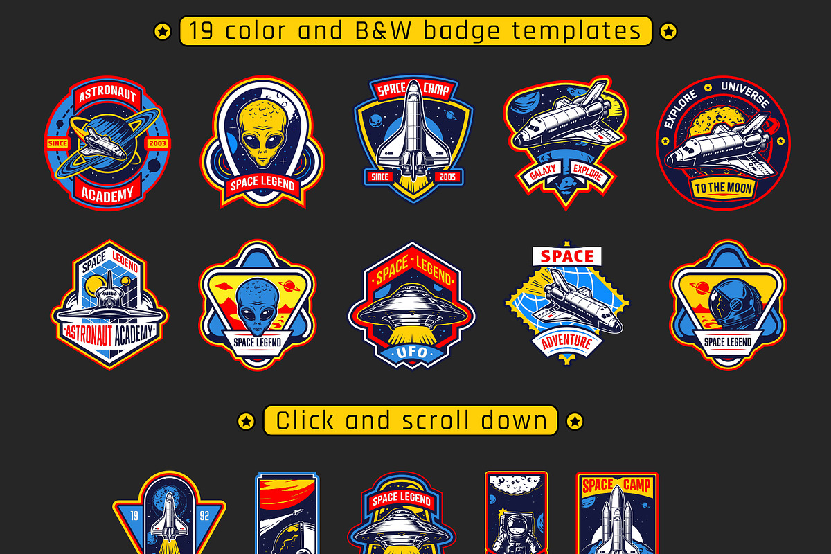 Space badge bundle, a Templates & Theme by DGIM studio (Photo 2 of 9)
