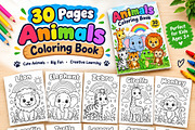 Animal Coloring Book Kids 30 Page, an Education Illustration by Mohammad Sarfaraz (Thumbnail 1 of 15)