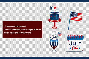 4th Of July Clipart Set