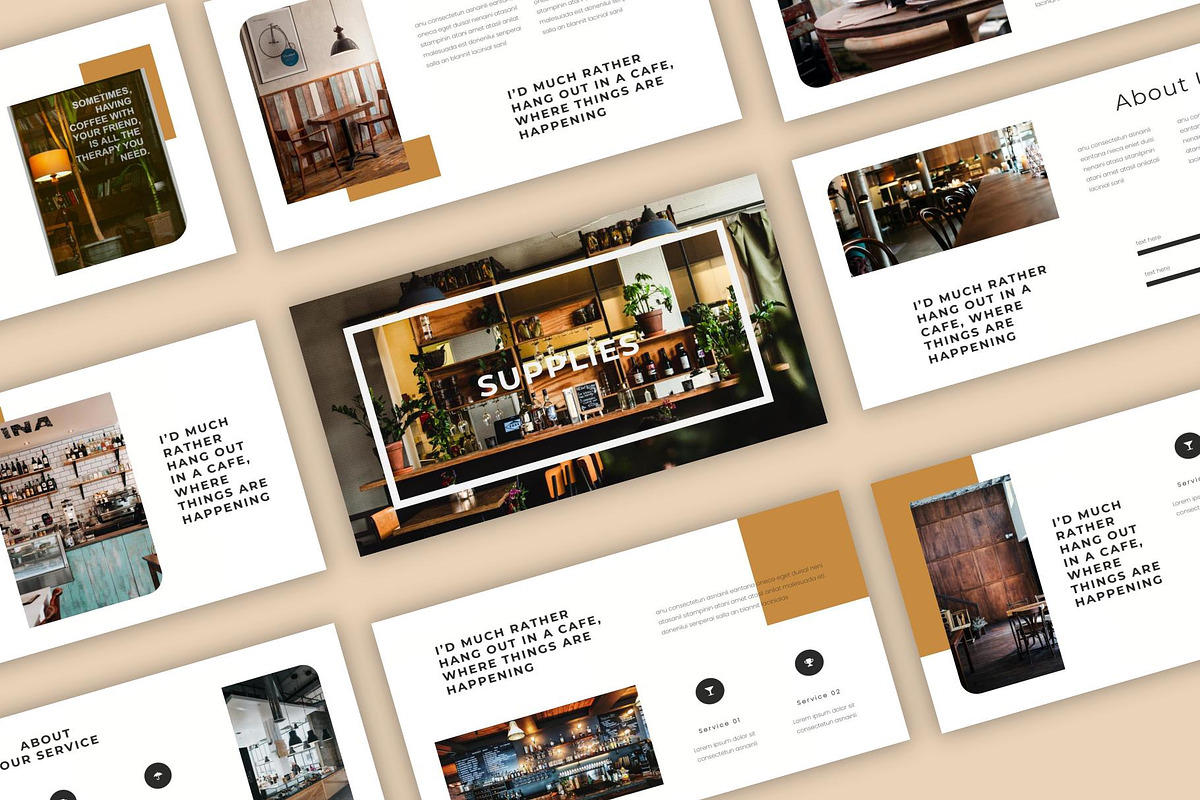 Supplies - Cafe PowerPoint Template, a Presentation Template by riz creative studio (Photo 1 of 9)