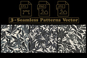 Charcoal Jungle Foliage Patterns, a Pattern Graphic by one-touch (Thumbnail 3 of 9)