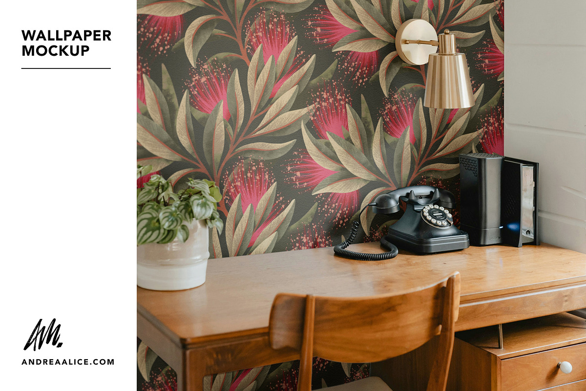 Wallpaper Mockup - Cabin Office 1, a Household Mockup by Andrea Muller (Photo 5 of 6)