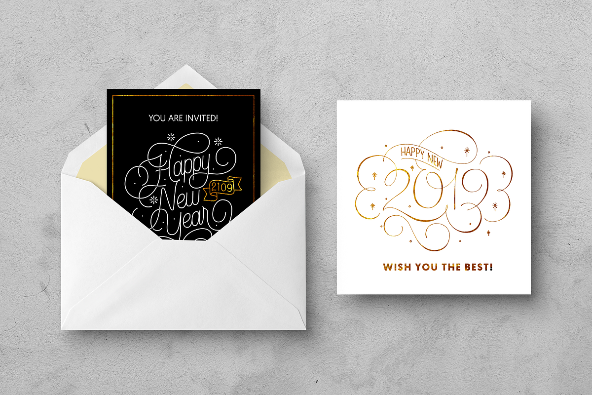 Happy New Year Lettering Graphics, an Illustration by Davihero (Photo 10 of 12)