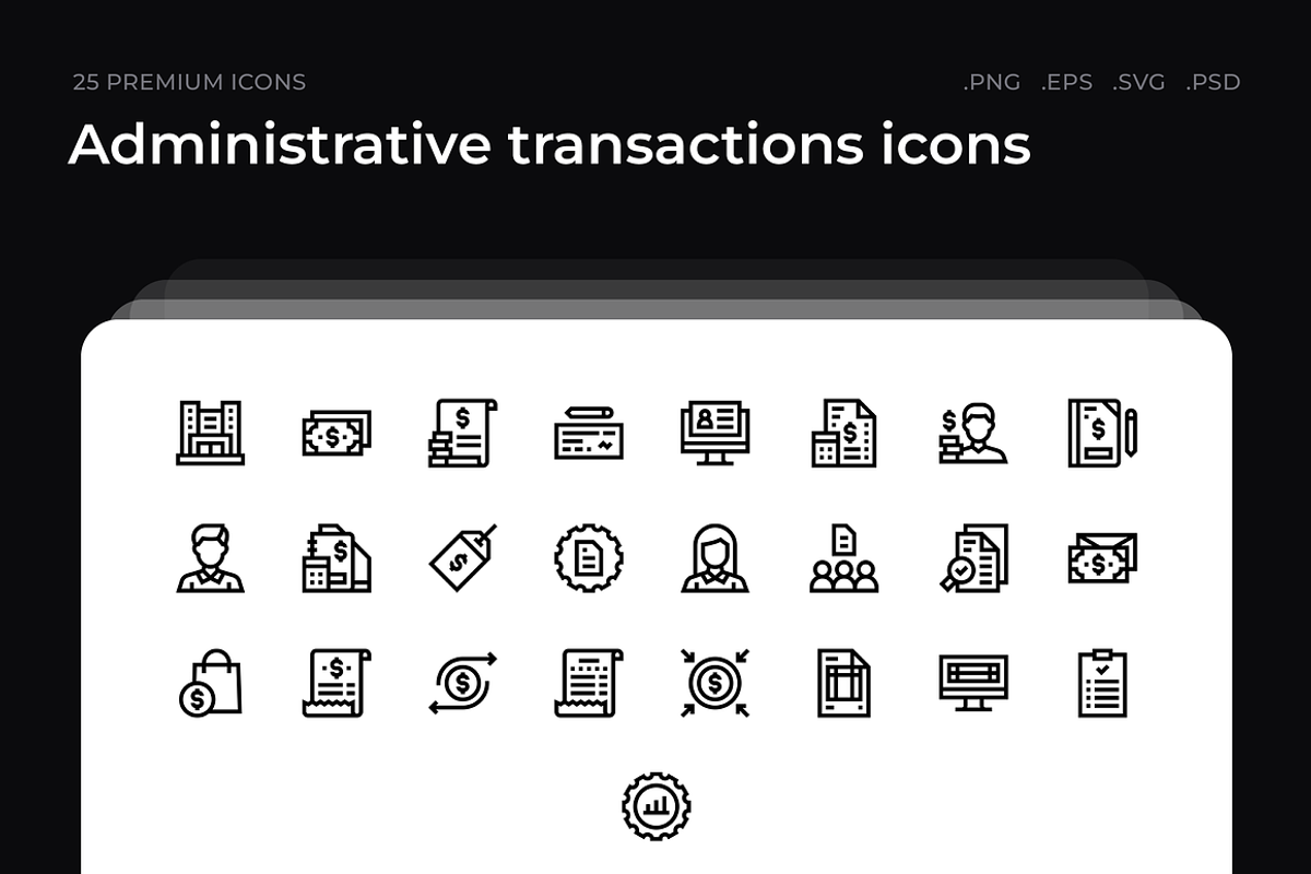 Administrative transactions icons, an Outline Icon by Wencory