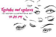 Eyelashes and Eyebrows Vector, an Illustration by esylvia (Thumbnail 1 of 2)