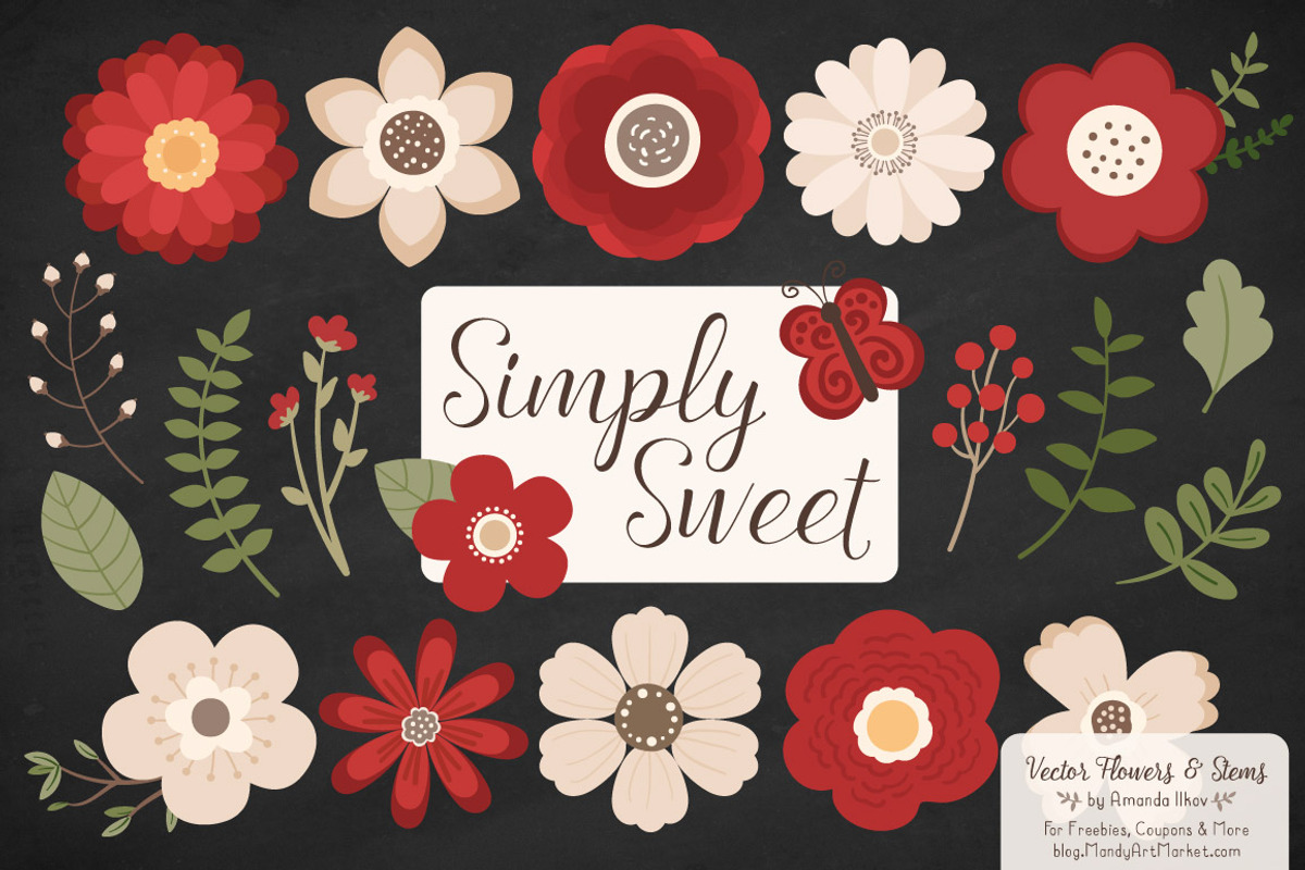 Christmas Flowers Clipart, an Illustration by Amanda Ilkov (Photo 2 of 4)