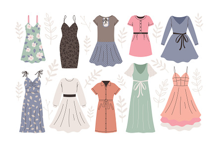 Set of different fashionable dresses, a Graphic by Stock-Smart-Start