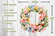 Embroidery Easter Wreath Sublimation, an Object Graphic by V Design Creator (Thumbnail 2 of 6)