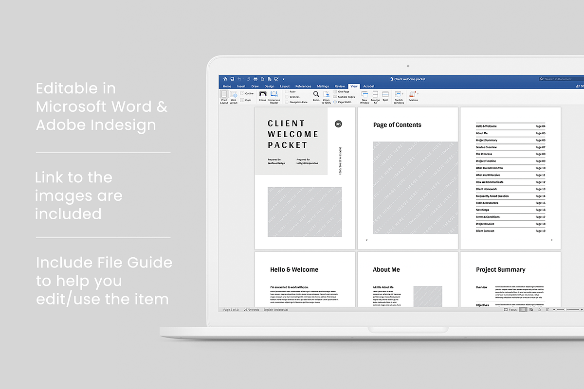 Client Welcome Packet | MS Word Indd, a Stationery Template by Leaflove (Photo 10 of 10)