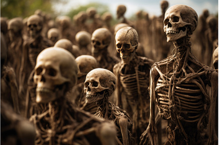 Gloomy Skeletons cemetery risen, an Abstract Photo by Ylivdesign