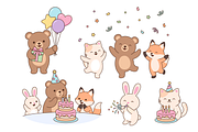 Animals at a birthday party, an Animal Illustration by Cmeree (Thumbnail 1 of 3)
