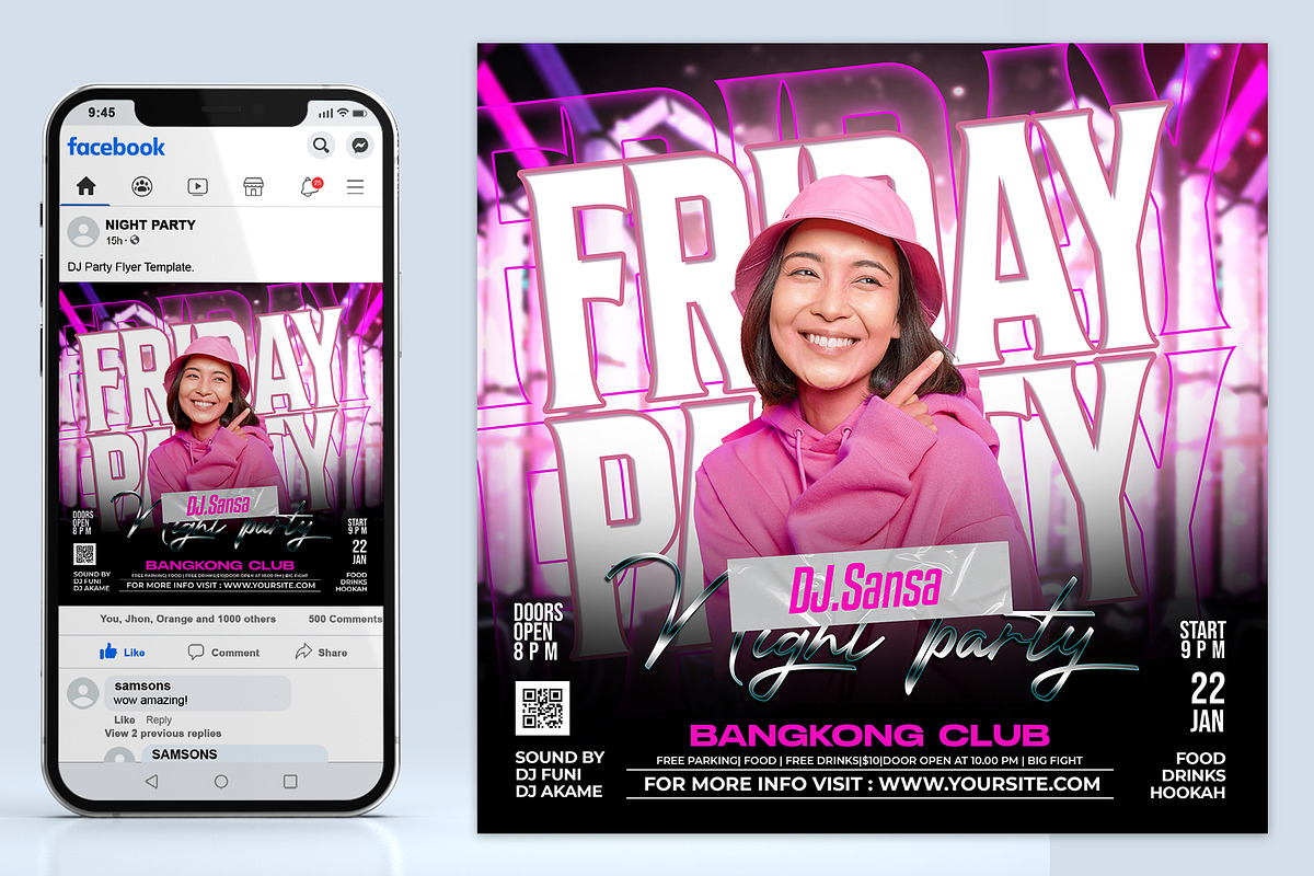 Dj Party Flyer Template, a Flyer Template by AbcStudio