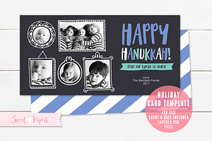 Hanukkah Photo Card Template