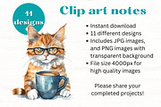 Cats with Coffee clipart x11, an Animal Illustration by Mermaids Cove (Thumbnail 9 of 9)