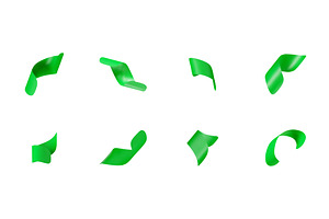 Set of green 3D curvilinear shapes, an Illustration by Abscent