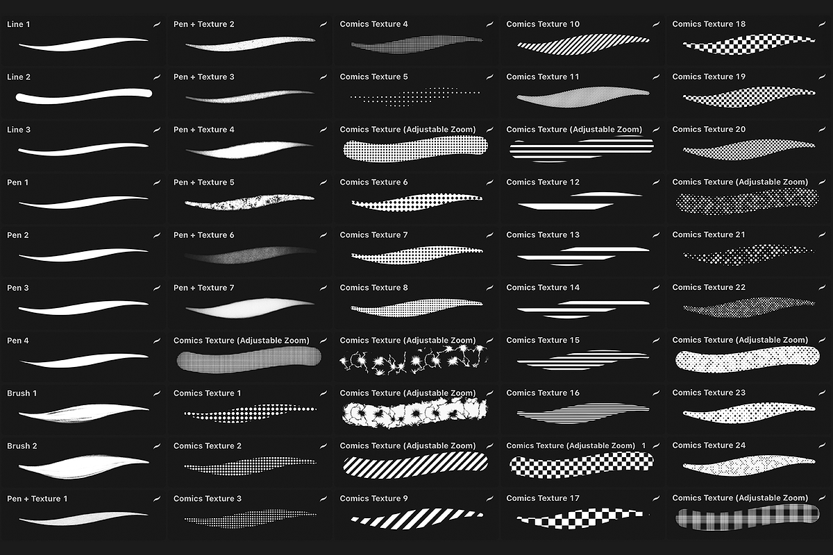 100+ Manga Brushes for Procreate, a Brush Add-On by Disyukov (Photo 2 of 4)