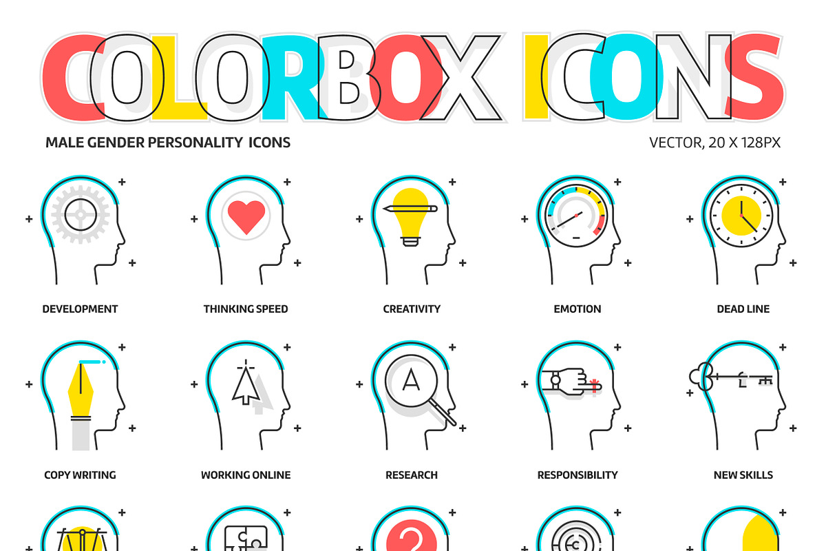 Color box icons bundle, an Icon by Howcolour