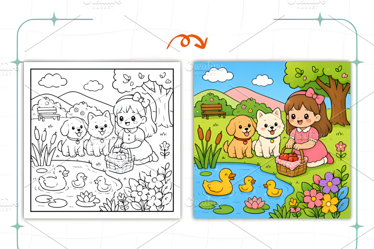 Cozy Dog and Me Cute Cozy Coloring, a Decorative Illustration by Design Station (Photo 5 of 7)