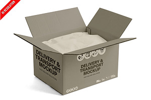 Cardboard Shipping Box PSD, a Packaging Mockup by Bruno's Shop