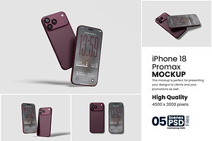 Minimalist iPhone 18 Pro Max Mockup