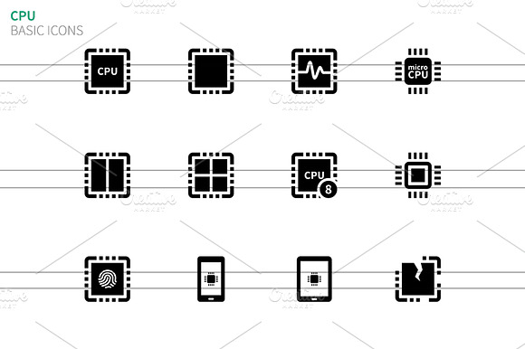 Cpu Icons Set
