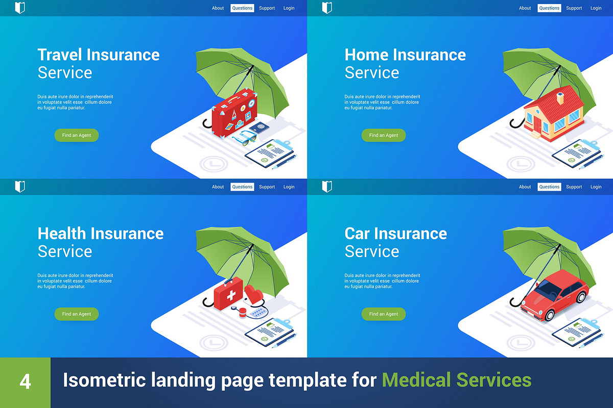 Isometric landing page template, a Templates & Theme by Genestro Shop (Photo 1 of 5)