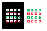 160 Check Mark & Cross Mark Symbols, an Object Graphic by WORAKAMON Design Studio (Thumbnail 2 of 5)