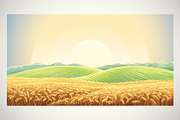Rural landscape with wheat field, a Food Illustration by Countryside life (Thumbnail 2 of 8)