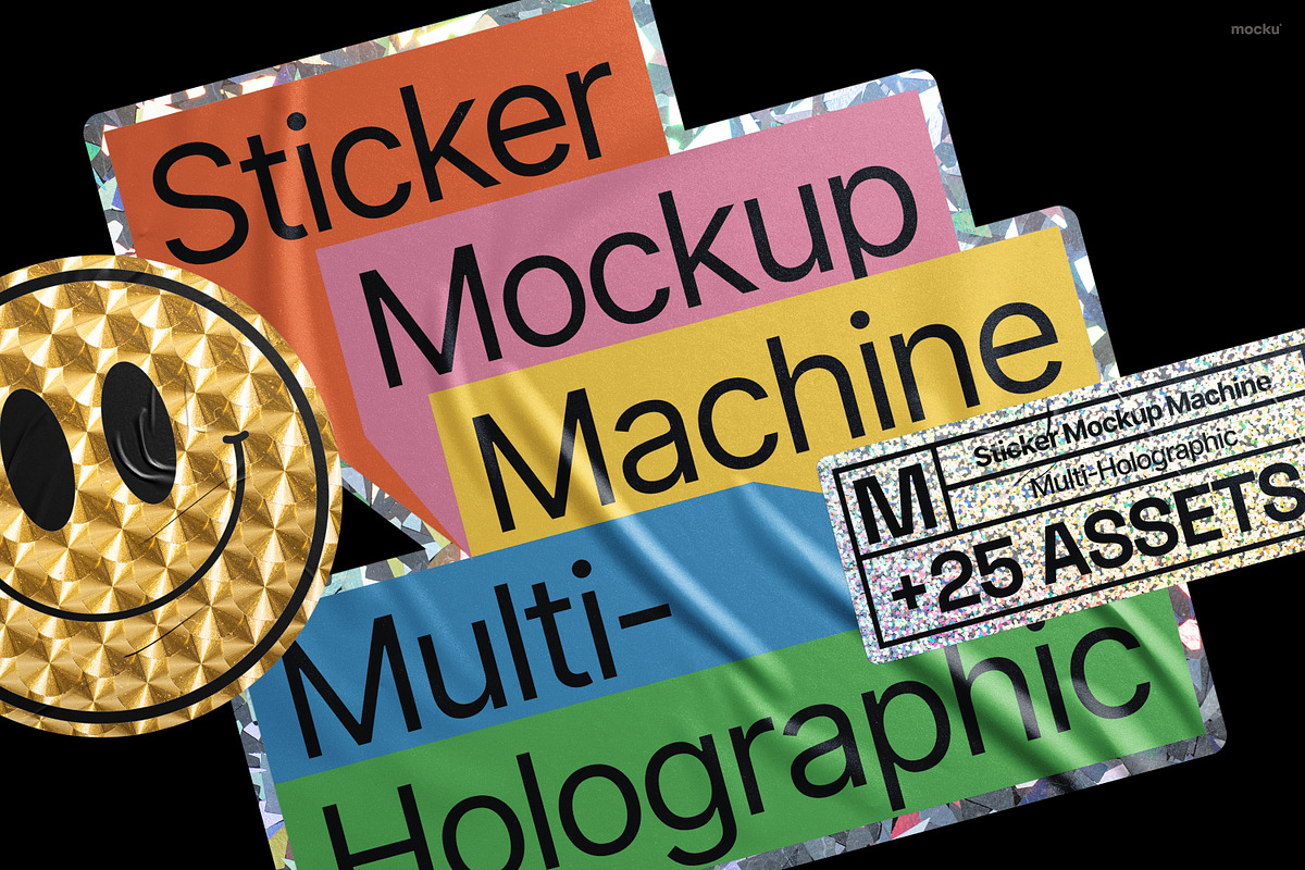 Sticker Mockup Machine Multi-Holo, a Packaging Mockup by Mocku (Photo 10 of 22)