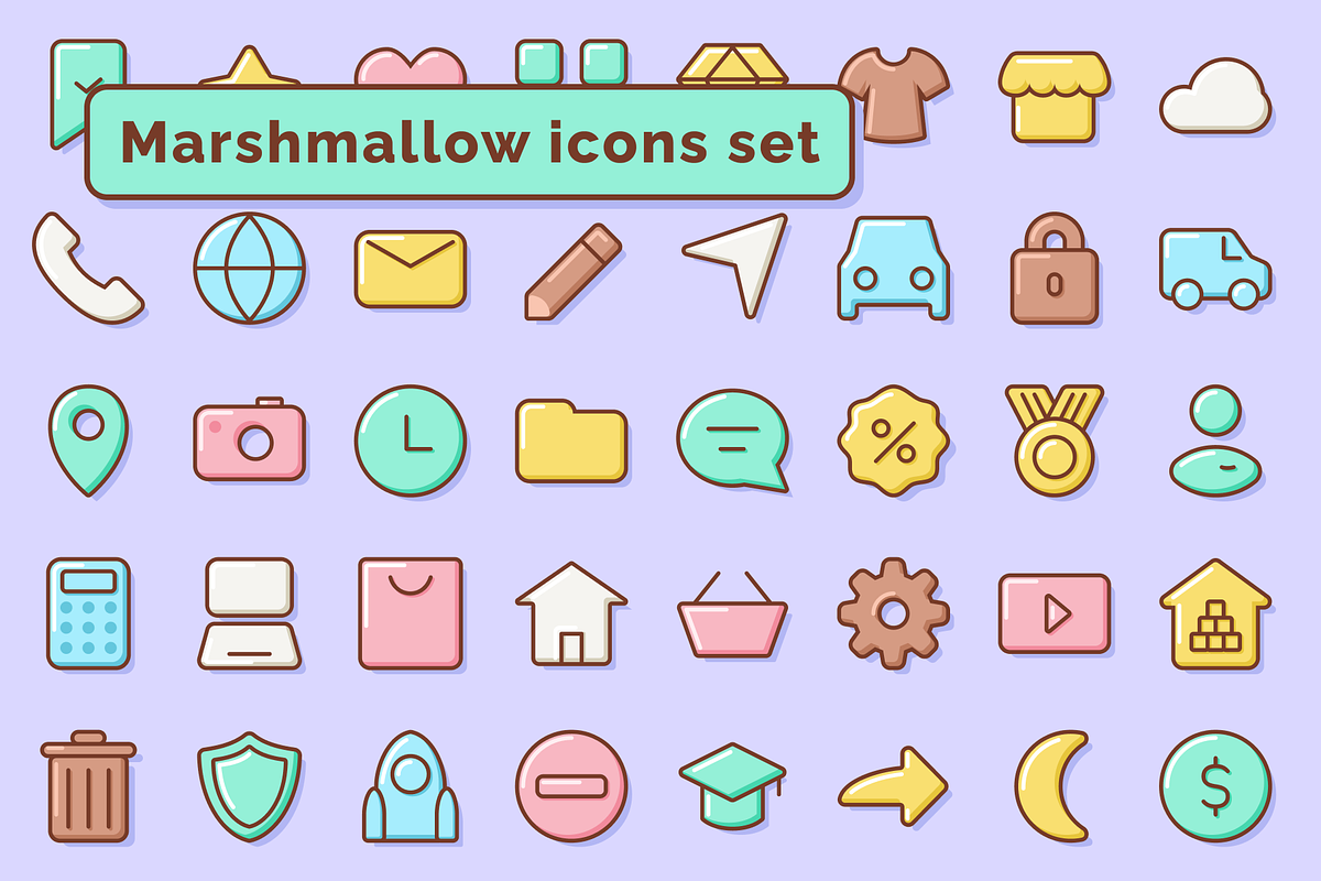 Marshmallow icons, an Outline Icon by Amazing Custom Icons (Photo 1 of 6)