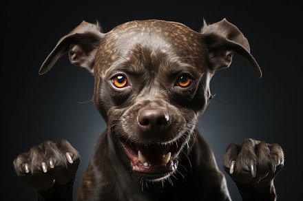 Portrait of an angry dog. Generative Ai, an Animal Photo by Ales Munt