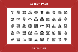 City elements icons, an Outline Icon by Wencory