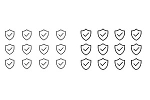 Collection of shield icons, a Technology Illustration by ZinetroN