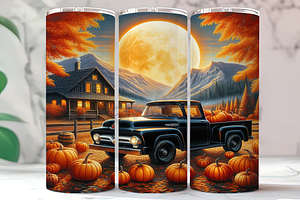 Vintage Fall Truck Tumbler, a Background Photo by LamanAzalea