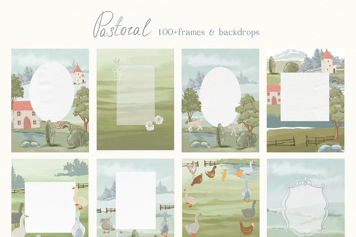 Cottagecore PNG Frames Illustrations, a Decorative Illustration by whiteheartdesign (Photo 15 of 19)
