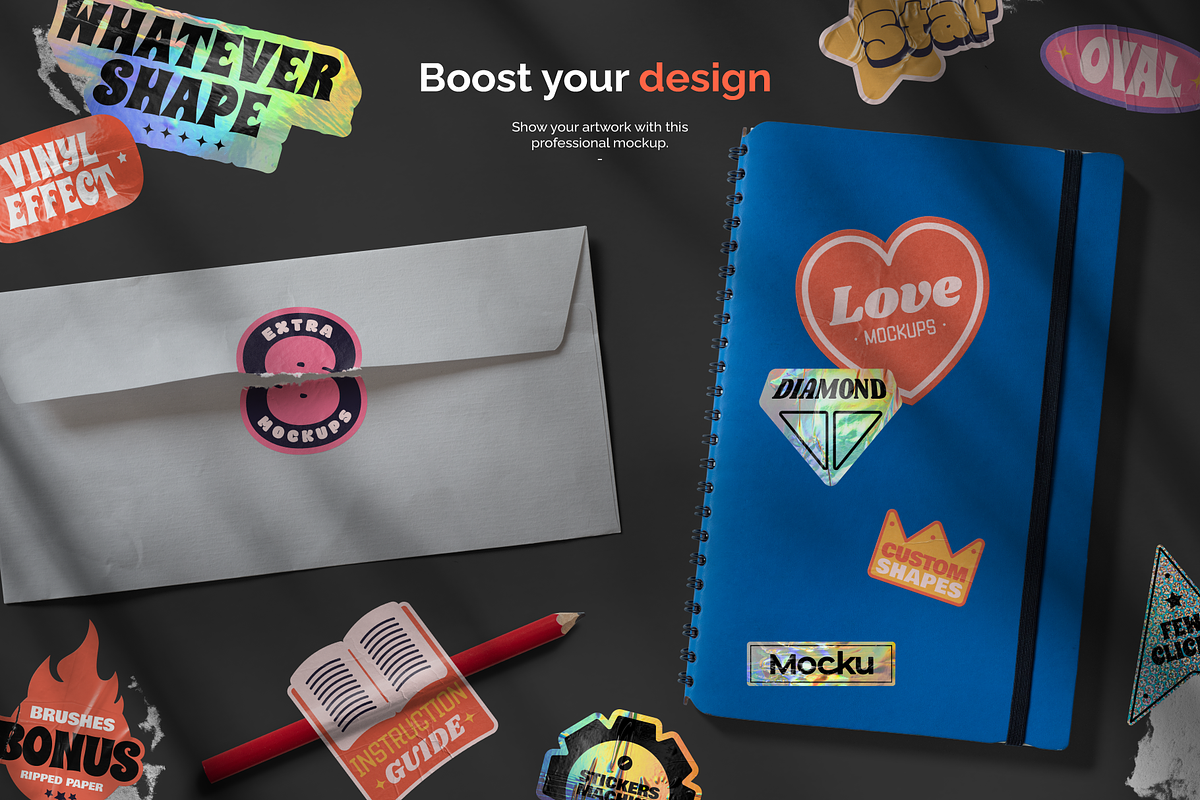 Sticker Machine Full Collection, a Texture Graphic by Mocku (Photo 3 of 24)