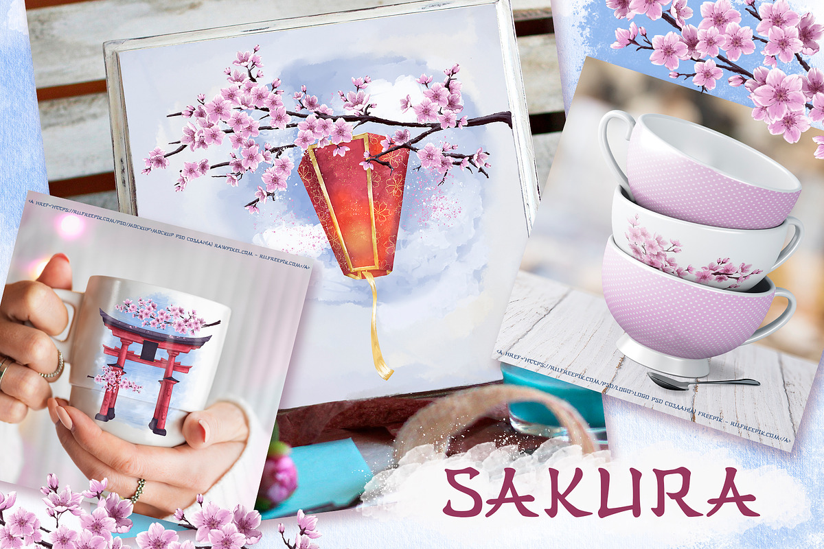 Sakura and Cat. Hanami watercolor, an Illustration by Maycat_store (Photo 9 of 11)