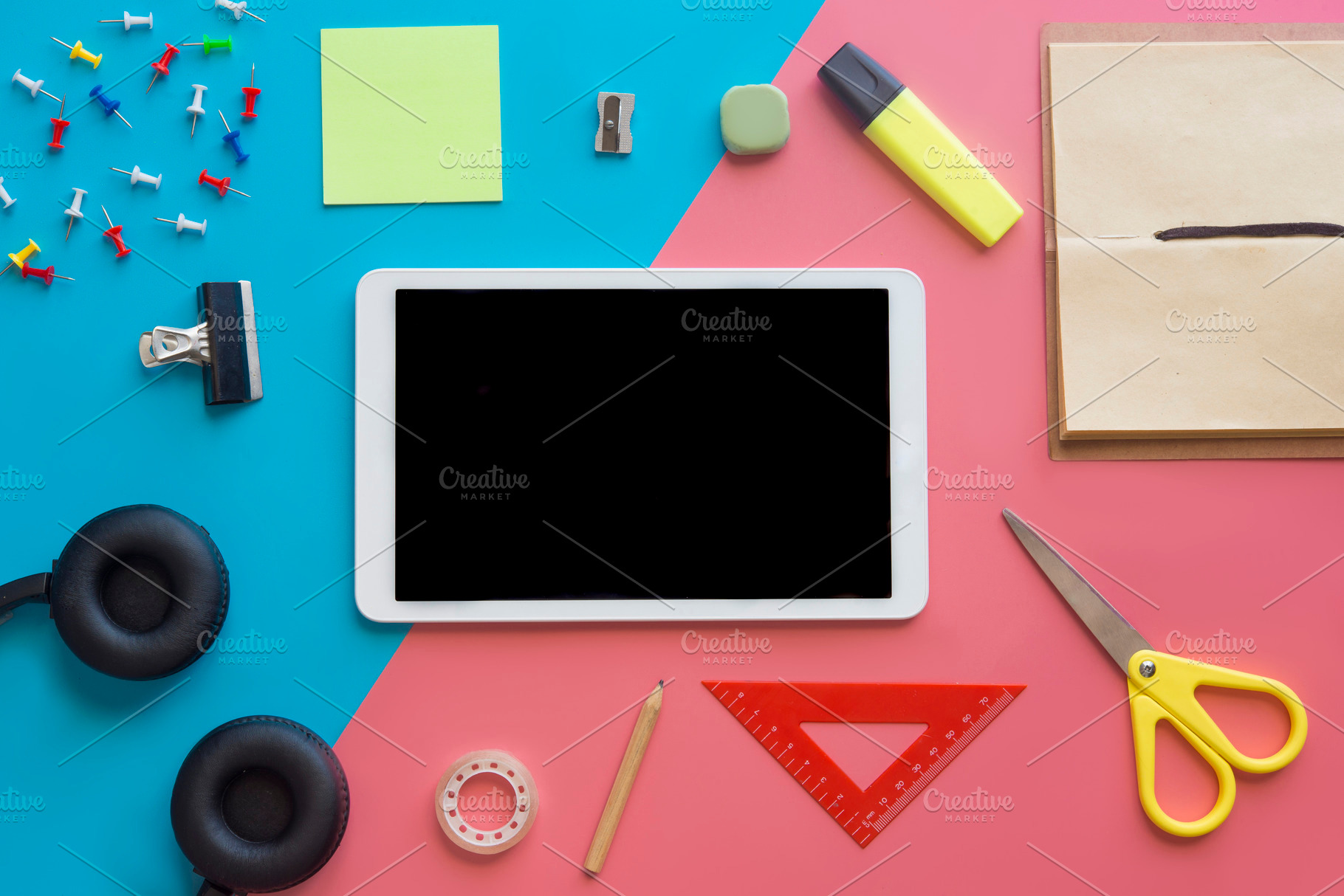 Concept back to school modern containing above, apple, and back, a School & Education Photo by DalaiFood