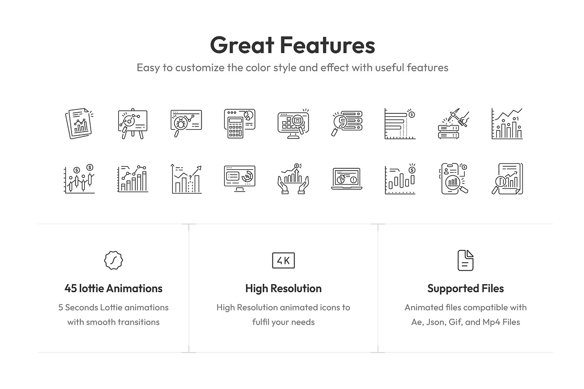 Data Analytics Animated Icons, an Outline Icon by Prosymbols (Photo 2 of 4)