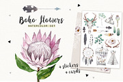 BOHO FLOWERS watercolor set, an Illustration by Natali Smolova (Thumbnail 1 of 5)