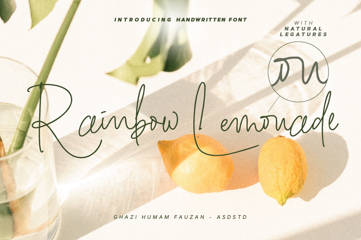 Rainbow Lemonade, a Script Font by asdstudio (Photo 1 of 9)
