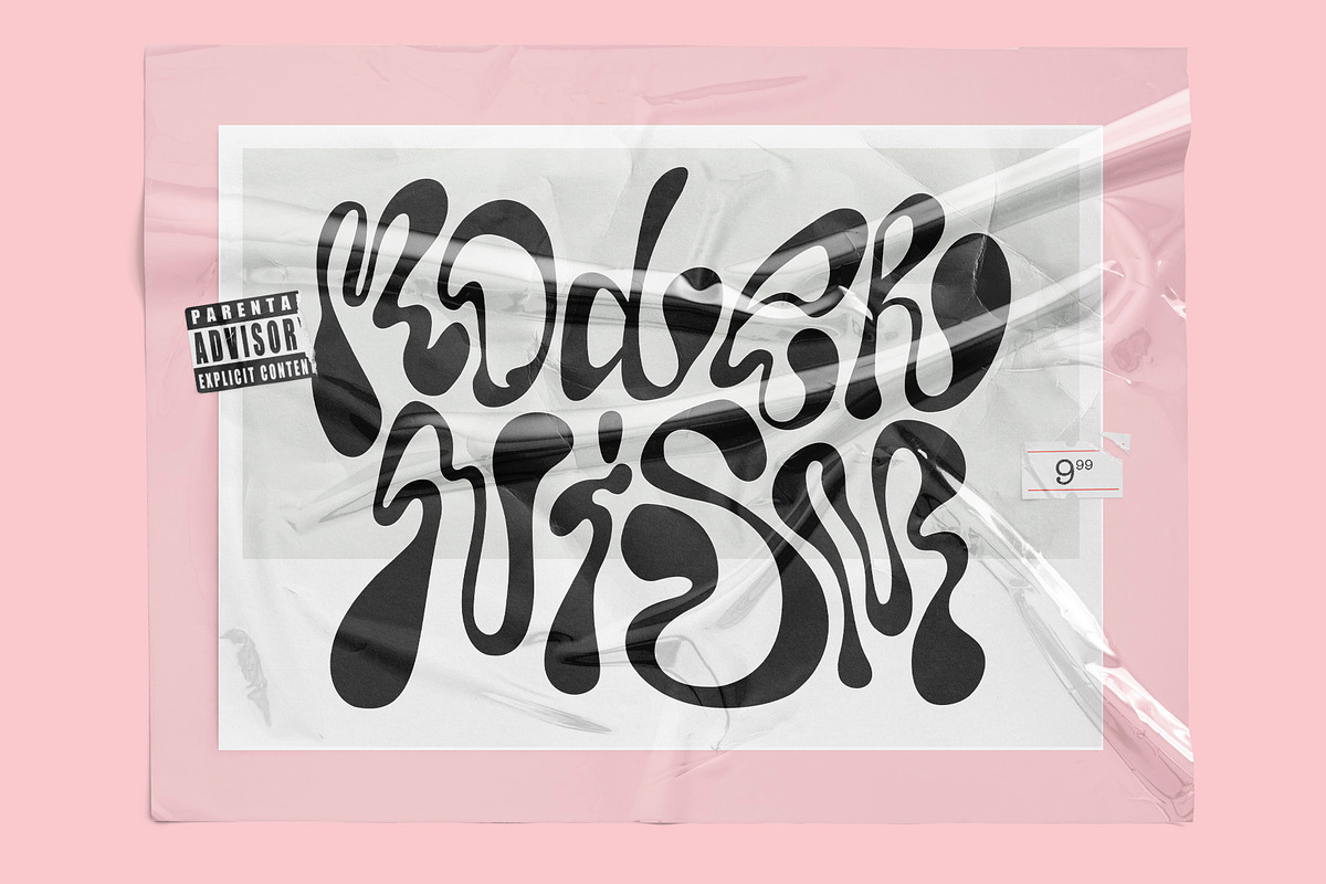 Y2K Lettering Liquid & Melting 2000s, an Object Graphic by Oksana Trygub (Photo 4 of 18)